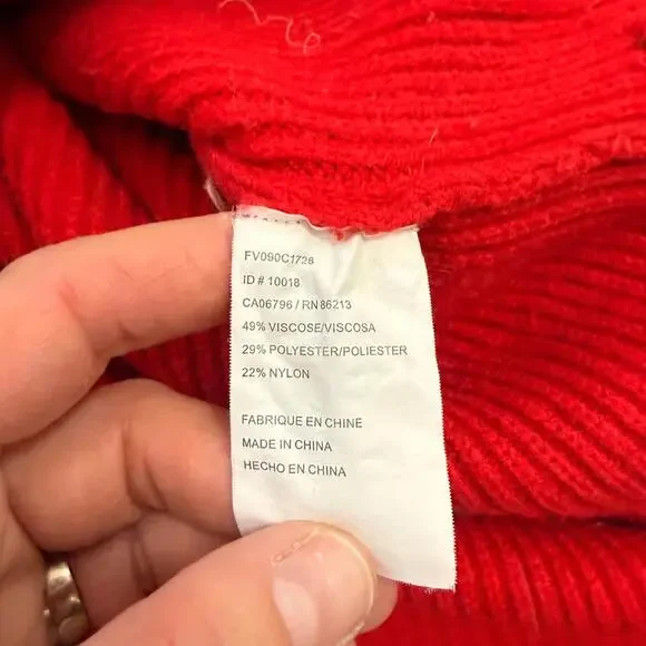 Tristan Red Sweater Dress Women's L Long Buttons - Picture 4 of 8